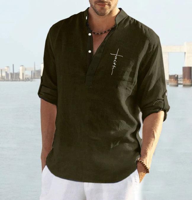 TK Blusa de algodón para hombre, camiseta informal de media manga con cuello Henley, talla grande, negro, blanco, gris, verde, 3xl, 2xl