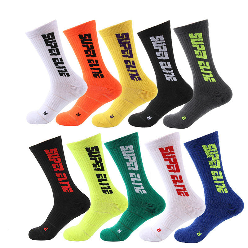 TK 10 pairs of basketball socks, elite socks, men's adult compression sports stockings, hiking running socks, autumn and winter towel socks