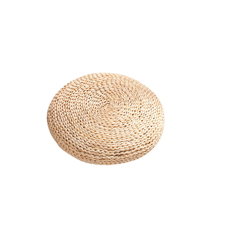 TK Tatami Futon Meditation Cushion thick/thin Round Pillow Corn Husk Straw Braid Mat Japanese Style Cushion with Silk Wadding