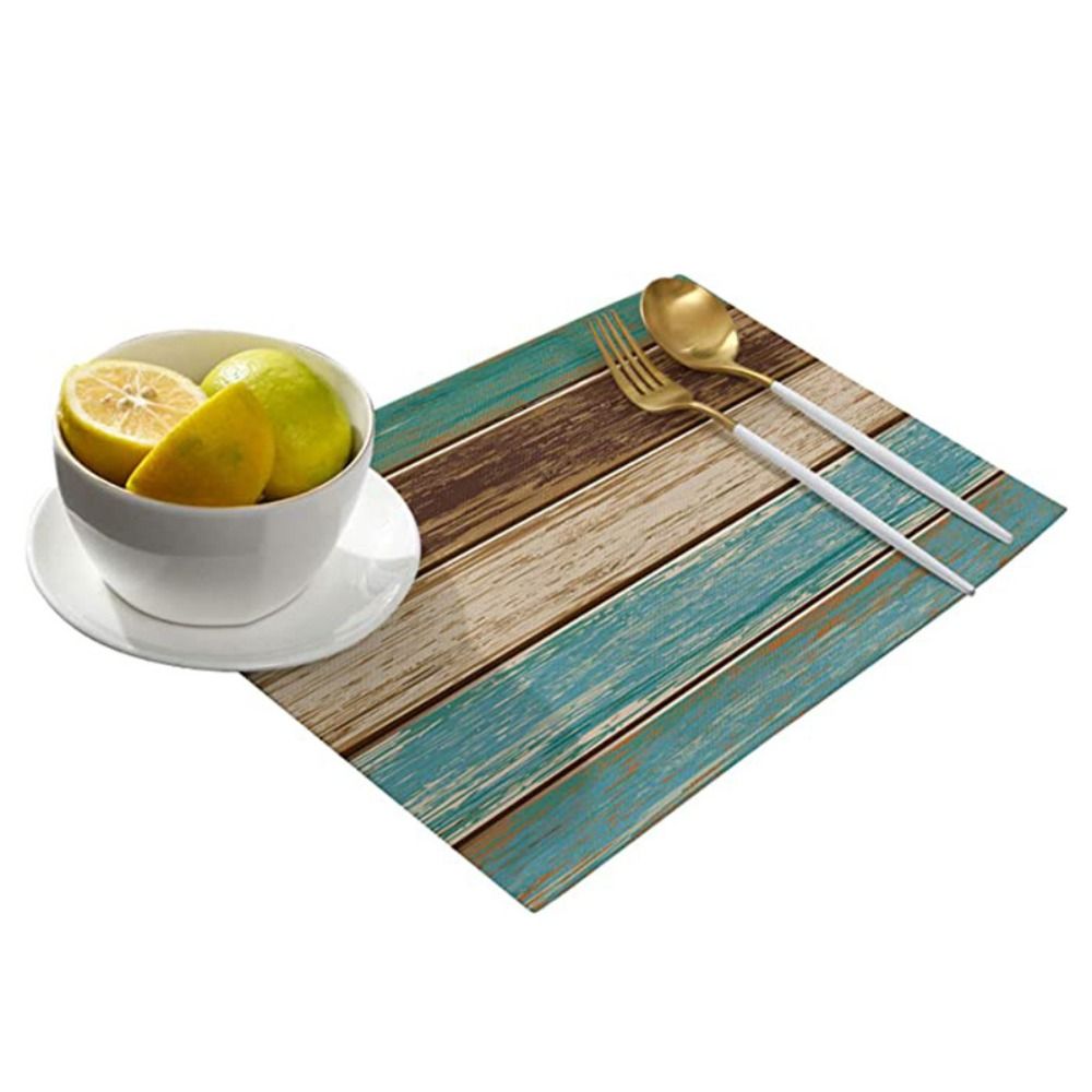 CA Tapete de Mesa antideslizante de terileno, Mantel Individual de 45x30 CM, color Naranja/Azul/marrón/Green/Azul, 1/4 piezas