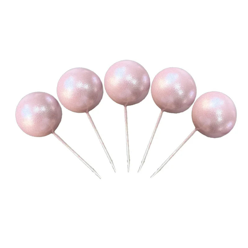 TK Bola de pigmentos nacarados para decoración de tartas, 5 piezas, bola nacarada para insertar magdalenas, postres, suministros de decoración para fiestas de boda