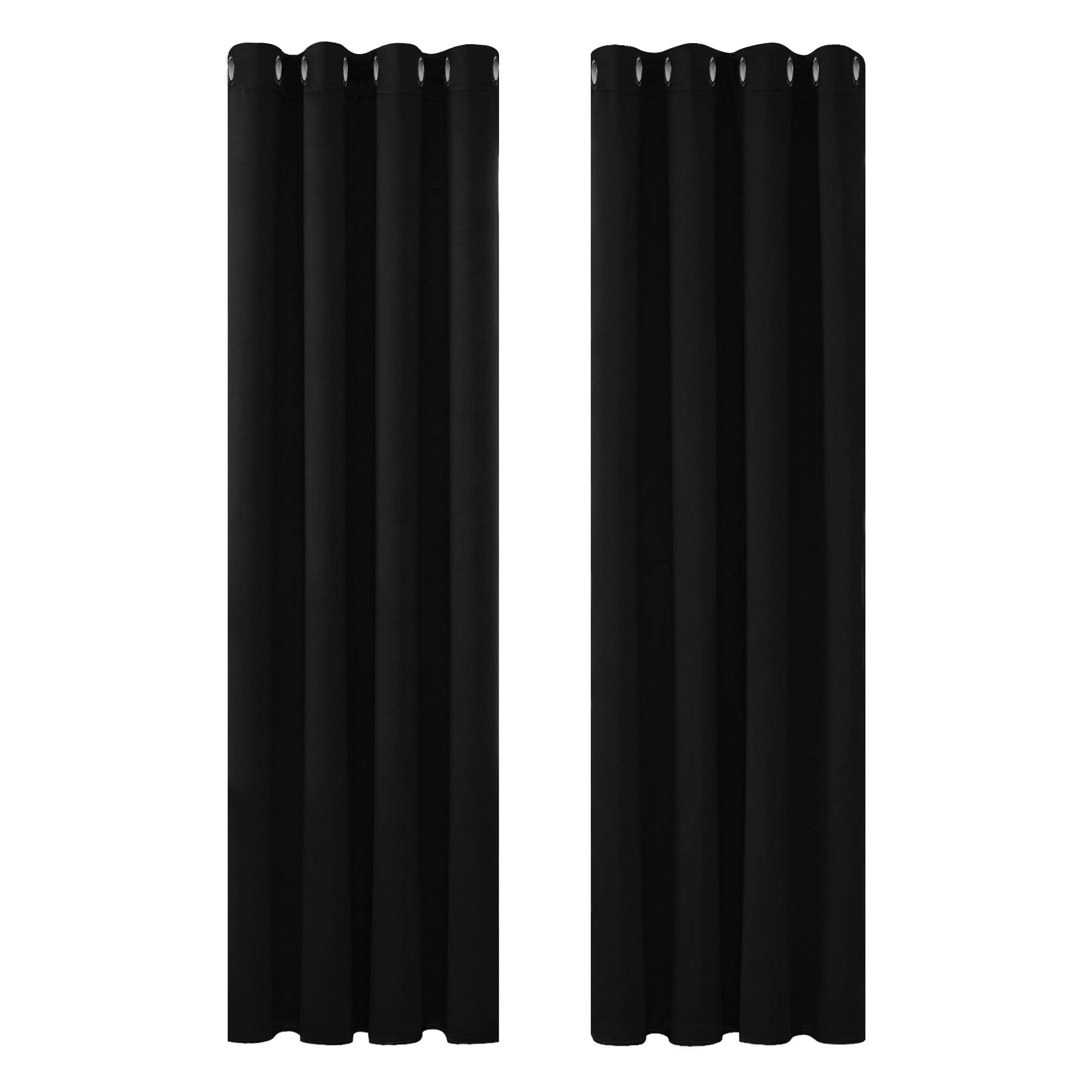 TK Cortinas Opacas de 2 Piezas para salón, Cortinas térmicas aislantes, frío y Calor para Dormitorio con Ojales Gris Claro