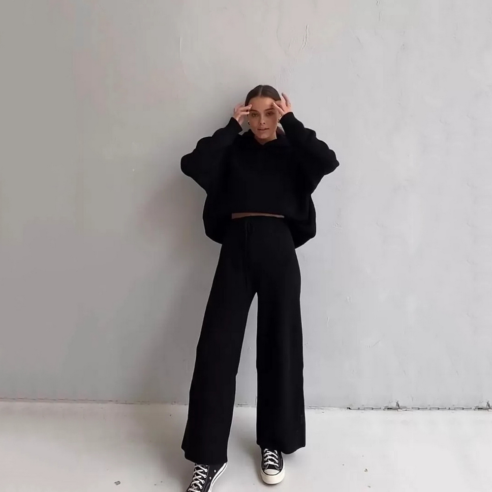 TK Conjunto de Sudadera con Capucha y Pantalones Deportivos para Mujer, Otoño Invierno, Buena Calidad, Cintura Elástica, Ropa Deportiva Informal