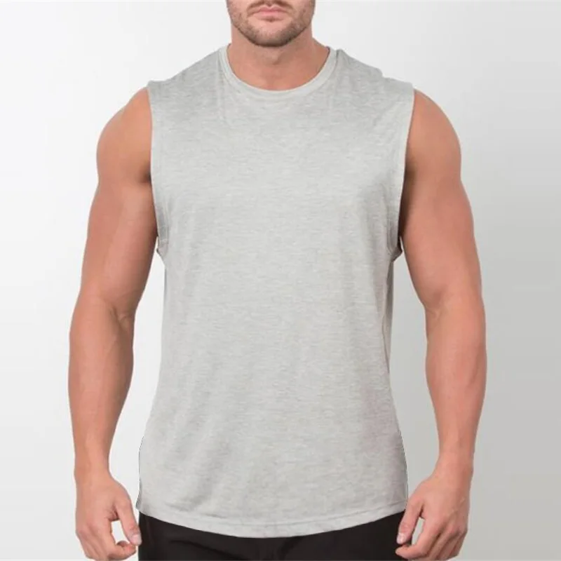 TK New Plain Tank Top Men Bodybuilding singlet Gym Stringer Sleeveless Shirt Blank Fitness Clothing Sportwear Muscle Vest