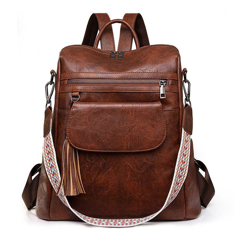 Mochila de cuero para mujer, diseño de moda, bolsos de hombro para mujer, mochila de viaje