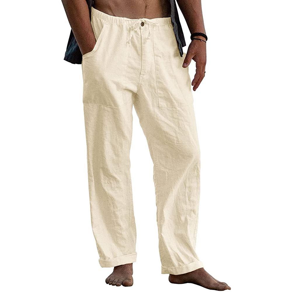 TK Pantalones deportivos informales para hombre, pantalón Midi de talla grande con cordón, ropa de playa de pierna ancha, primavera y verano, 5xl, 4xl
