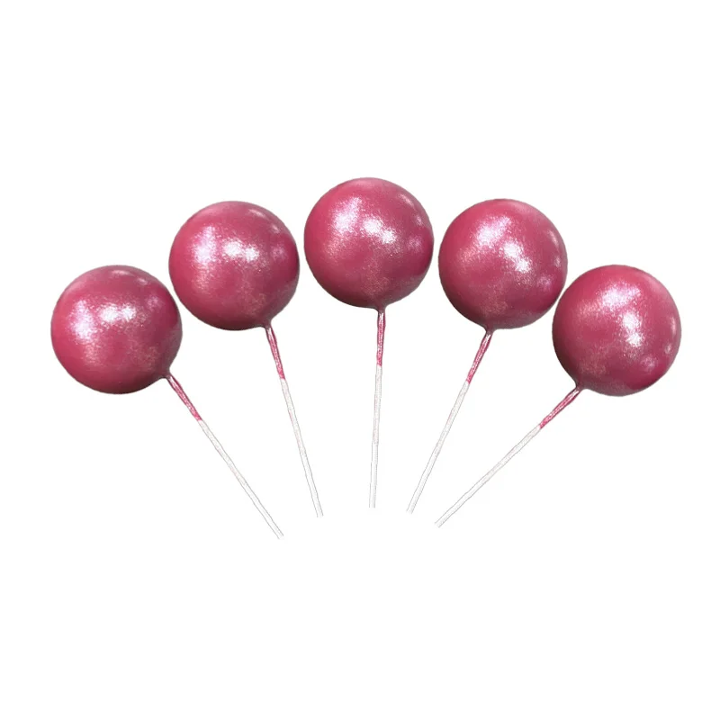 TK Bola de pigmentos nacarados para decoración de tartas, 5 piezas, bola nacarada para insertar magdalenas, postres, suministros de decoración para fiestas de boda