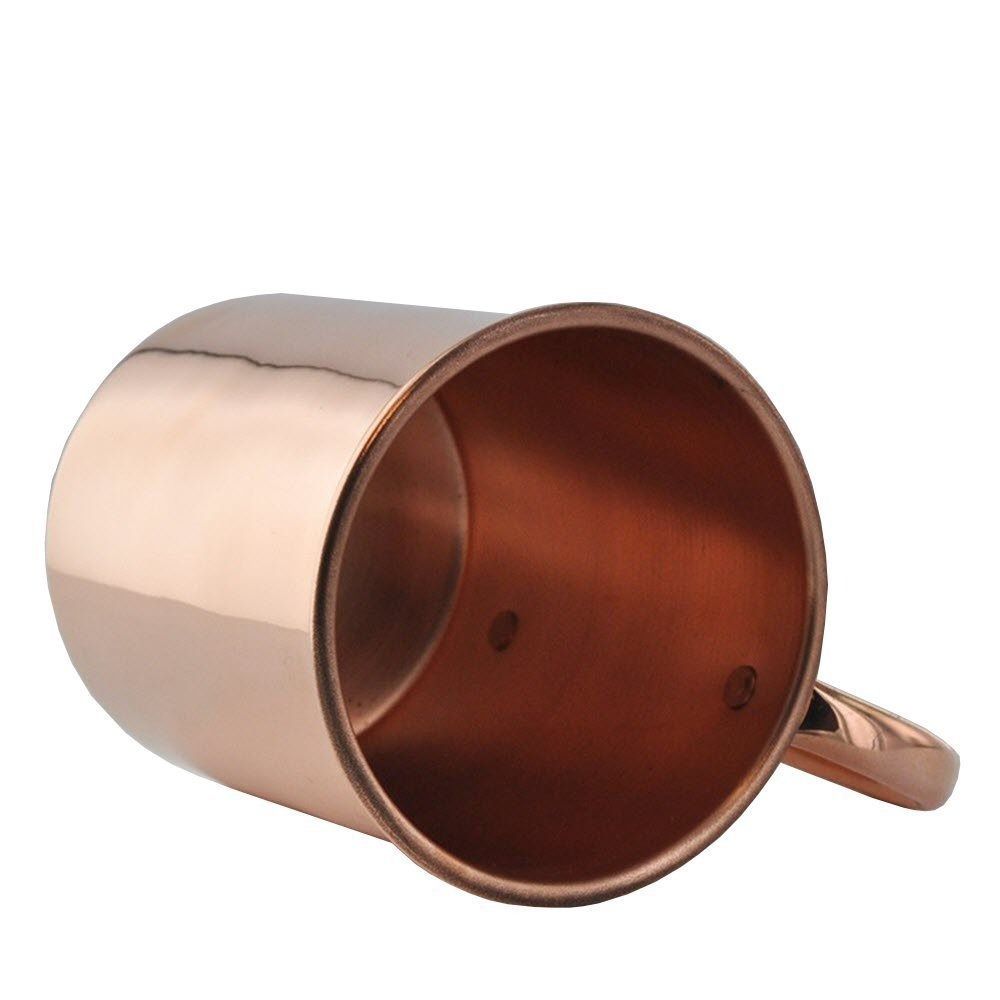 Taza de cobre puro hecha a mano, 16OZ, tazas rectas de mula de Moscú, acabado suave, taza gruesa, mulas, cócteles, café, cerveza