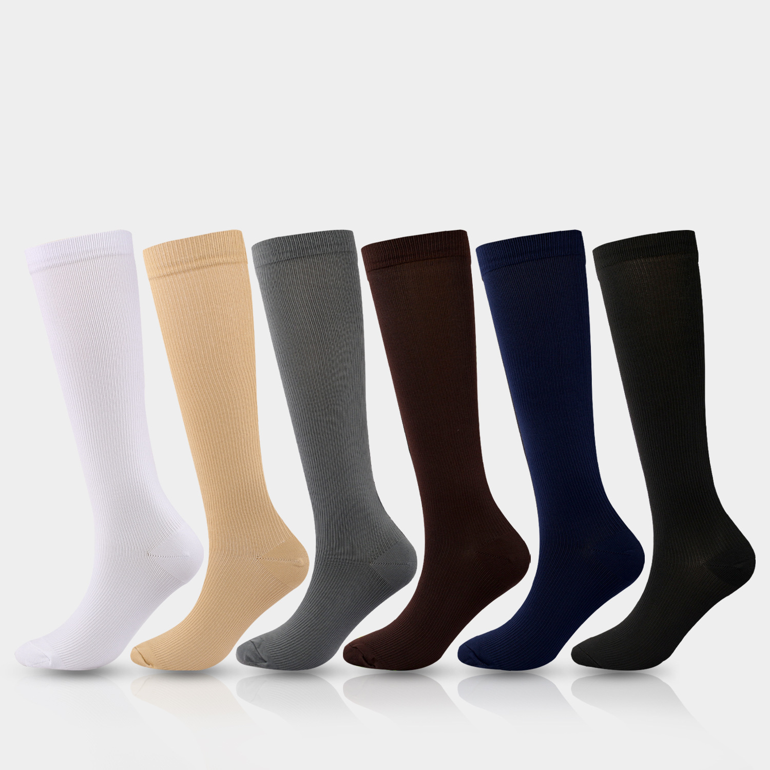 TK 6 pairs of men's sports pressure socks elastic socks outdoor sports copper ion compression socks long tube socks