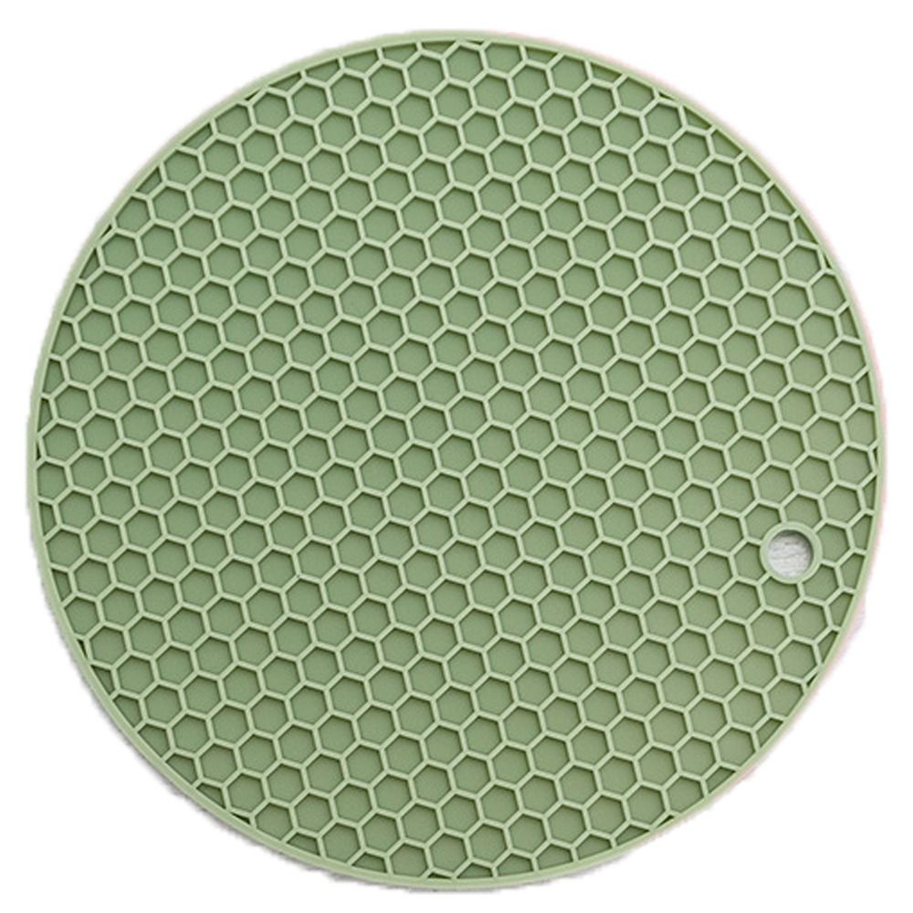 TK Ollas de cocina, estera resistente al calor, estera de silicona, almohadilla antideslizante, soporte para ollas de silicona de forma redonda, accesorios de cocina duraderos