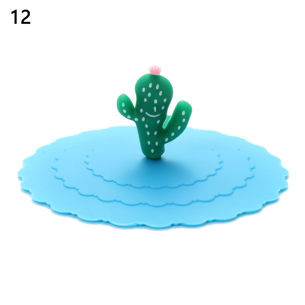 CA Cubierta de silicona reutilizable para Taza, tapa de Ventosa with Sello bonito, a prueba de Polvo, a prueba de fugas, accesorios para Té y Café, 10cm