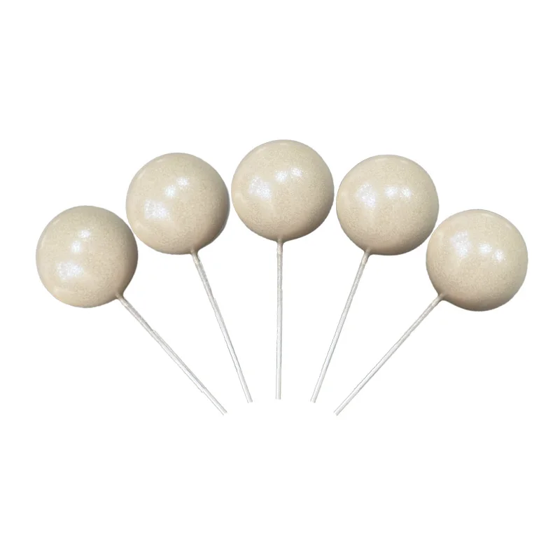 TK Bola de pigmentos nacarados para decoración de tartas, 5 piezas, bola nacarada para insertar magdalenas, postres, suministros de decoración para fiestas de boda