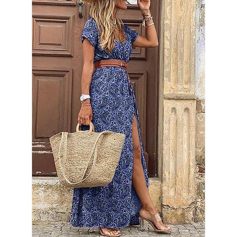 TK Vestido Floral Bohemian With Cuello en V A LA Fashion para Mujer