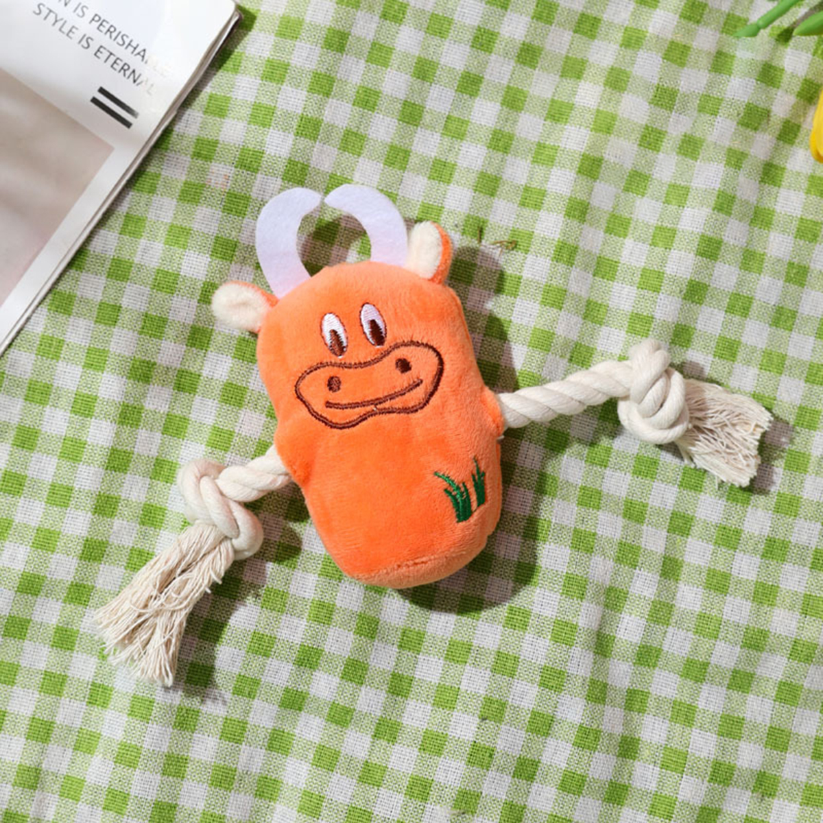 Juguete de Peluche de Dibujos Animados para Mascotas Pequeñas Muñeco de Perro y Gato con Sonido Interactivo para Limpieza de Dientes Recomendado para Todas las Raças de Perros y Gatos Hecho en China