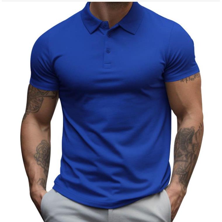 TK Polo de manga corta para hombre, camiseta informal con cuello Henley, talla grande, primavera, verano, Azul, Negro, RED2xl