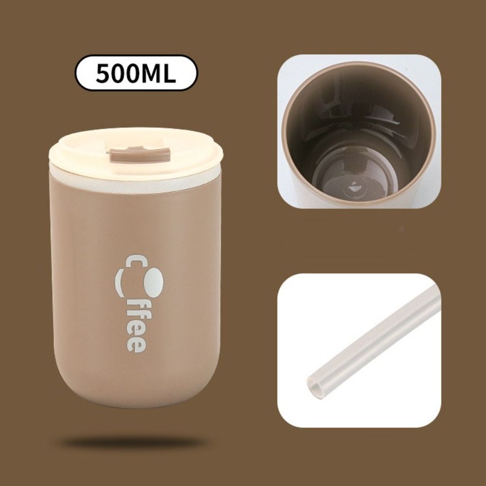 aislada de Doble pared portátil a prueba de fugas con pajita, botella de Agua de Maple inoxidable con tapa, de café de viaje