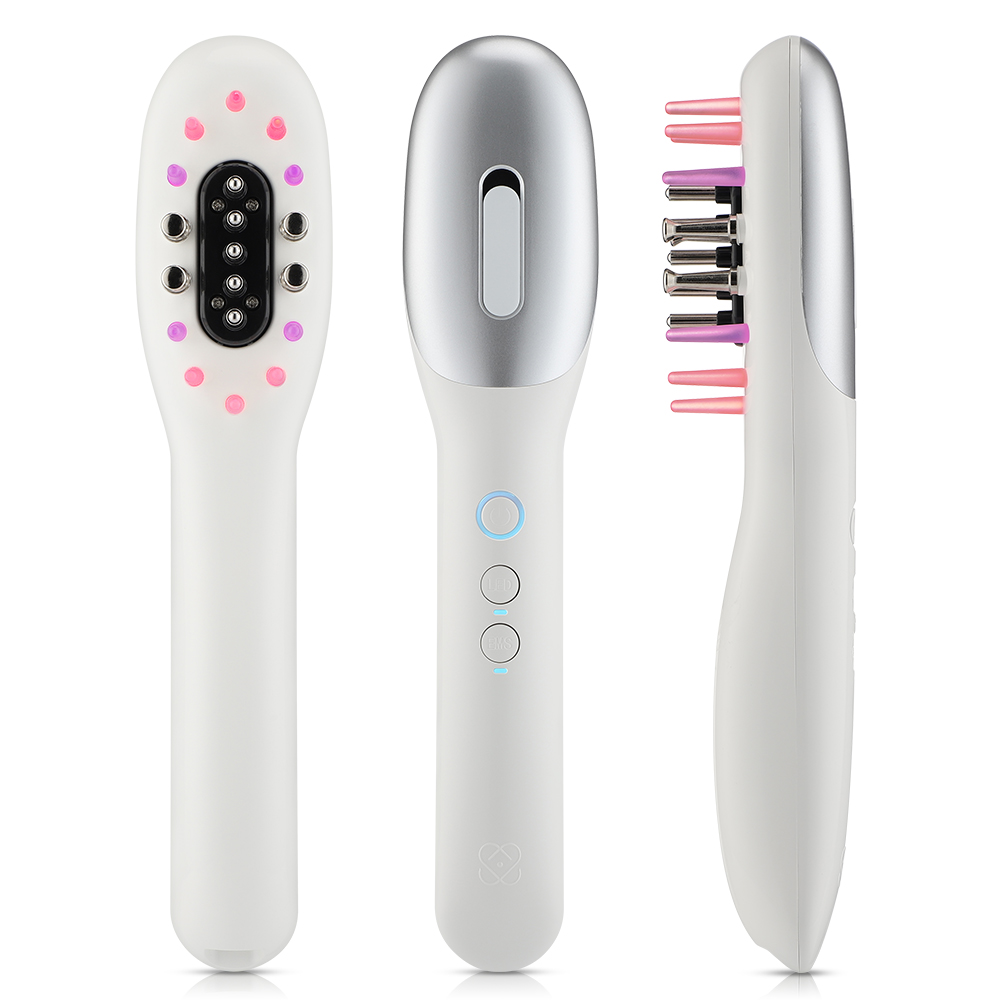 Peine para Crecimiento de Cabello Eléctrico RF Masajeador de Cuero Cabelludo Anti-caída de Cabello