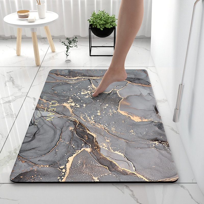 TK Alfombras de baño suaves de tierra de diatomeas, alfombrilla súper absorbente para inodoro, alfombrillas para pies de puerta, alfombrilla de goma antideslizante para ducha