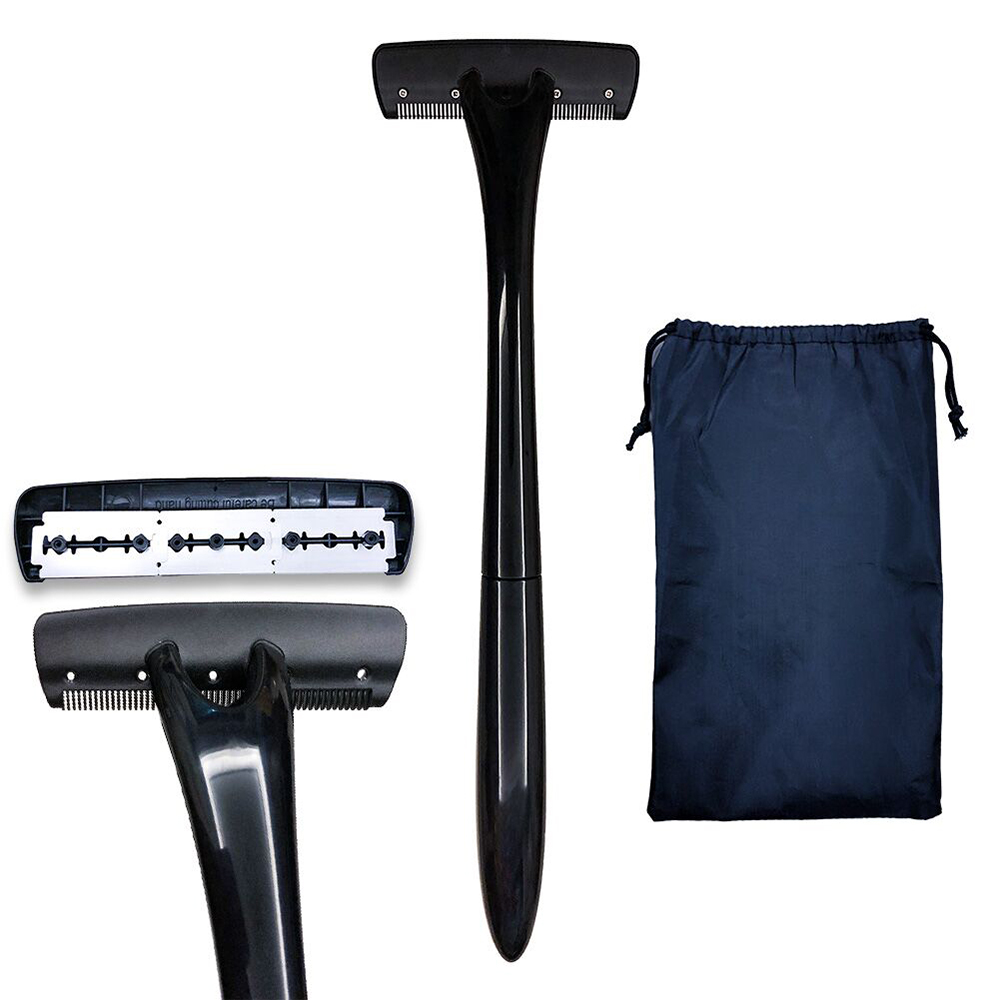 Afeitadora de Espalda Ajustable con Mango Largo y 8 Cuchillas para Eliminación de Vello Corporal Accesorio de Belleza Manual para Precisión
