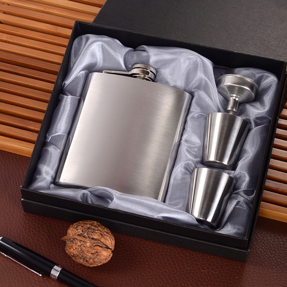 TK Juego de botellas de vino portátiles de 7oz, olla de vino de acero inoxidable de bolsillo, regalos de frasco de whisky
