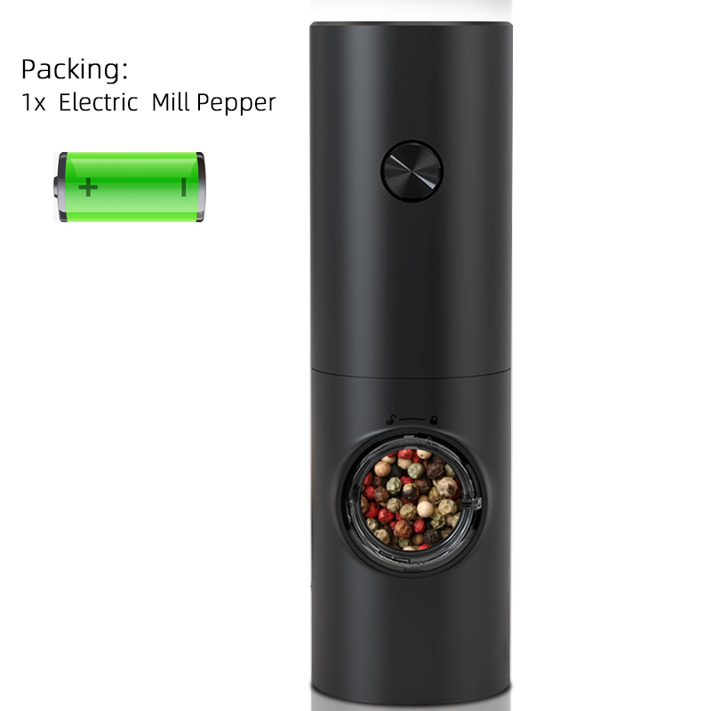 Molinillo Eléctrico automático para pimienta y sal, herramienta de cocina con luz LED, ajustable, sin aspereza