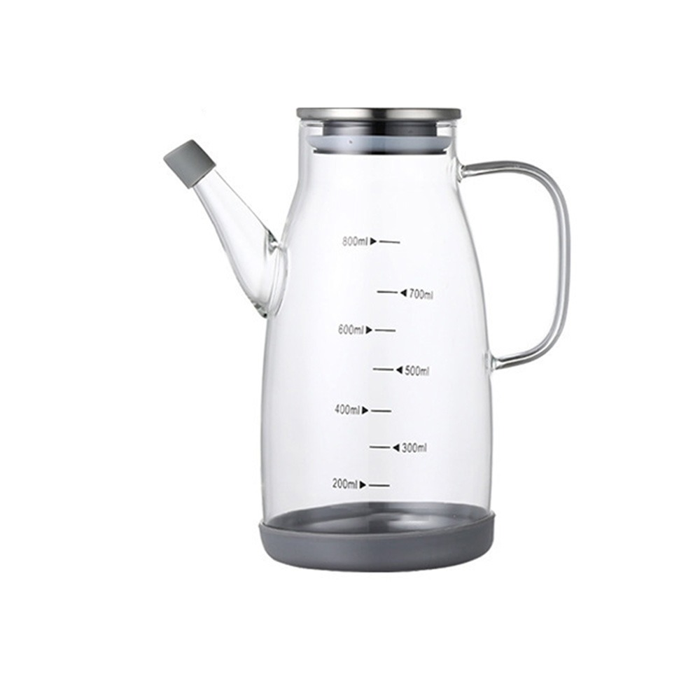 Botella de aceite de cocina de gran capacidad, Base de goma, dispensador de aceite de oliva a prueba de fugas, tapa de acero inoxidable recargable, jarra de vinagre para cocina