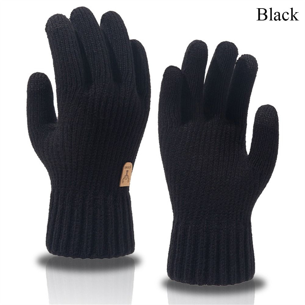 Guantes de punto de Lana Gruesa para hombre, manoplas Cálidos para todos los deberes, Pantalla táctil, conducción, a prueba de viento y frío, Invierno