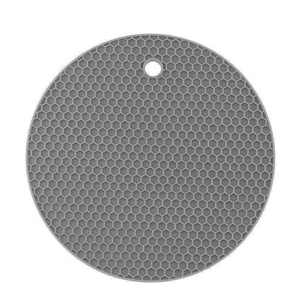 TK Ollas de cocina, estera resistente al calor, estera de silicona, almohadilla antideslizante, soporte para ollas de silicona de forma redonda, accesorios de cocina duraderos