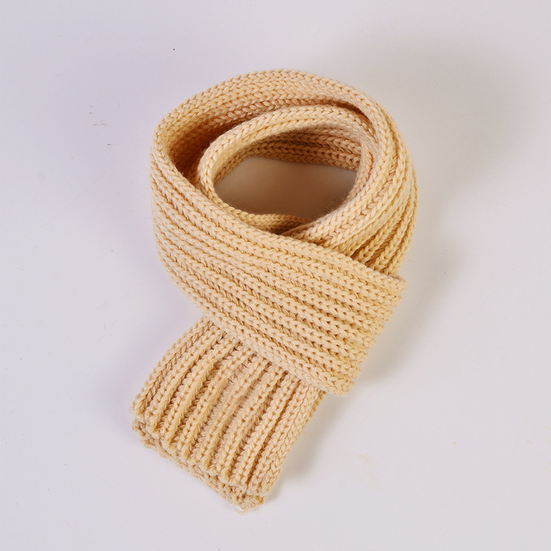 Bufandas de punto para niños, bufanda cálida de Color sólido, accesorios de ropa al aire libre para bebés, Otoño e Invierno