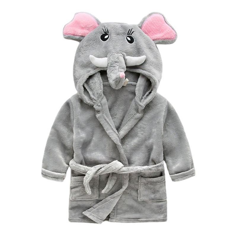 TK Albornoz de Diseños animados para niños, Pijamas de franela de manga Larga con capucha, ropa de casa para niños