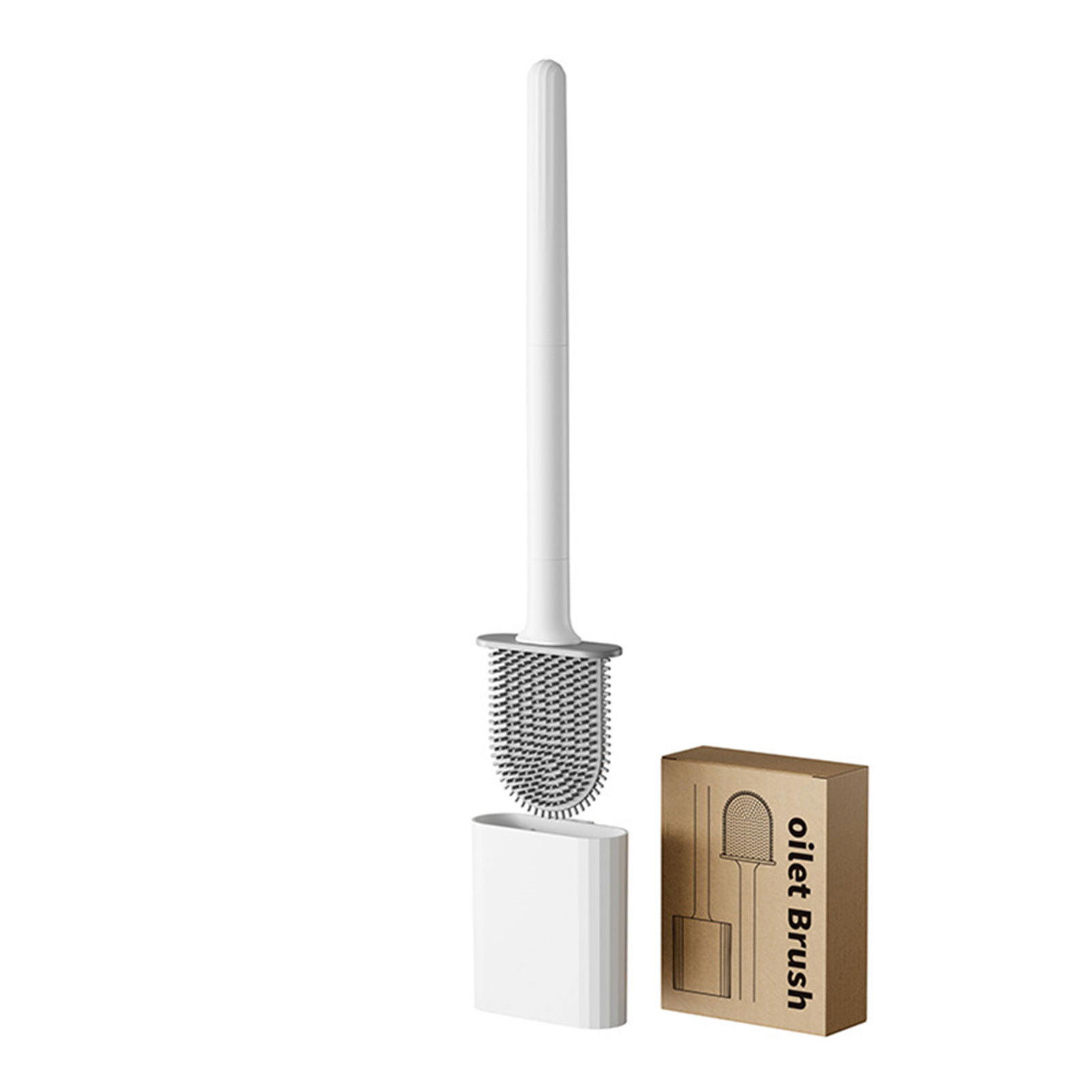 TK Juego de cepillos de limpieza de inodoro TPR higiénicos modernos para el hogar y el baño, montado en la pared