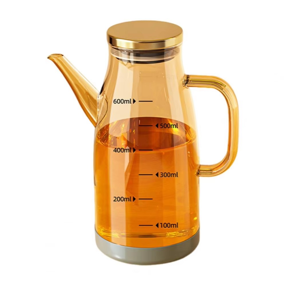 Botella de aceite de cocina de gran capacidad, Base de goma, dispensador de aceite de oliva a prueba de fugas, tapa de acero inoxidable recargable, jarra de vinagre para cocina