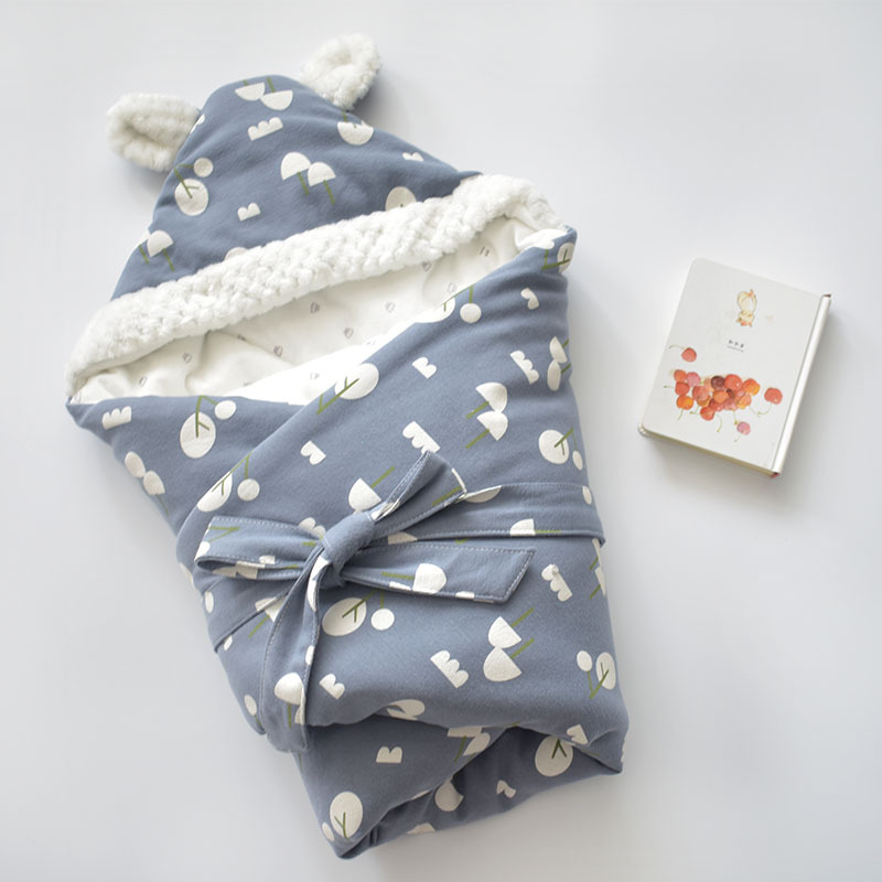 Manta para dormir para Bebe recién Nacido, envoltura de Capullo de bajo, 100% Algodón, ropa engrosada para nuevos nacidos de 0 a 12 meses