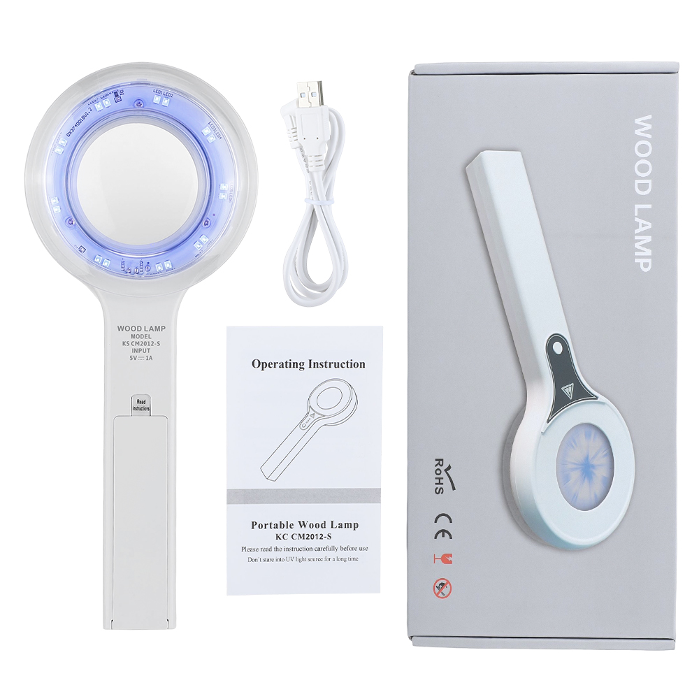 Lámpara LED de Madera para Análisis de Piel y Belleza Profesional Máquina Facial Diagnóstico de Piel contra Vitiligo y Psoriasis