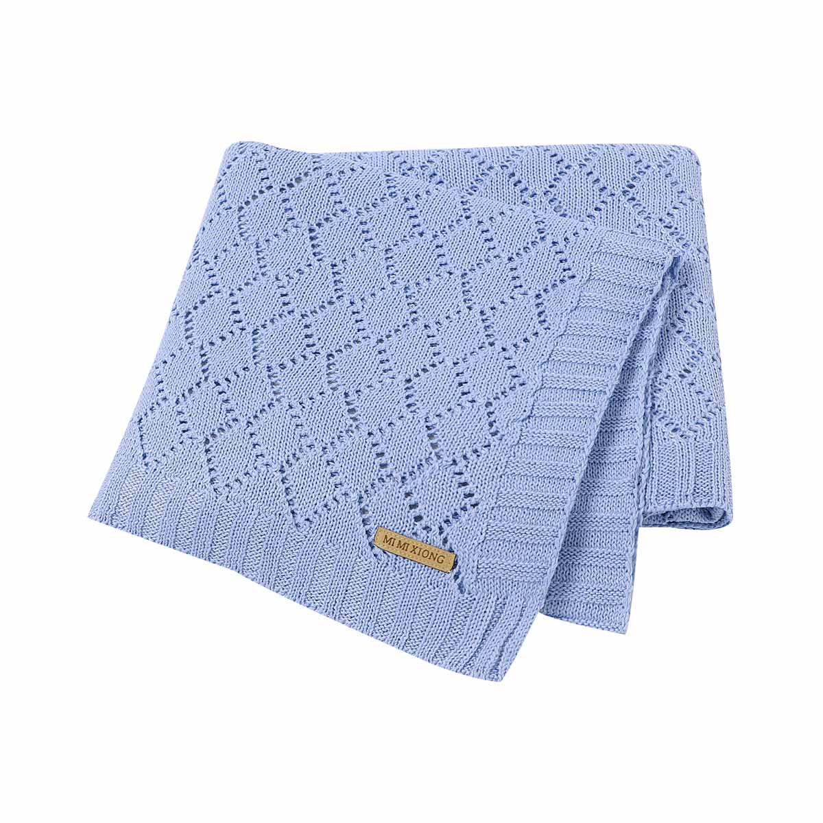 OmHome Manta de punto súper suave para bebé, funda de dormir para cochecito de recién nacido, ropa de cama infantil, envoltura de muselina 100x80CM a cuadros