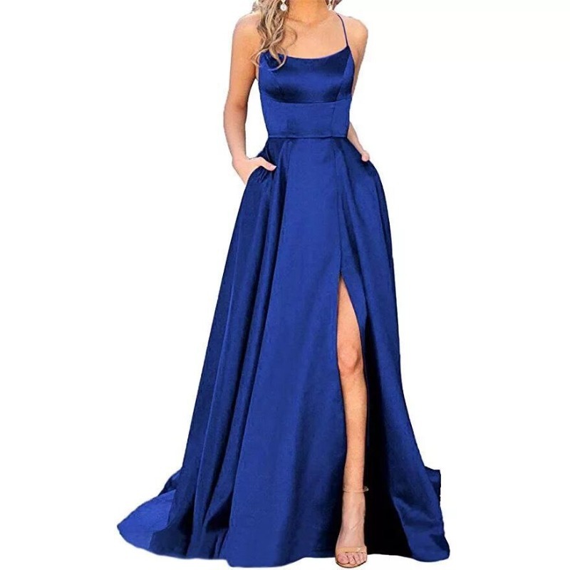 TK Vestido largo de dama de honor con hombros descubiertos, vestido de noche para damas de honor a la moda