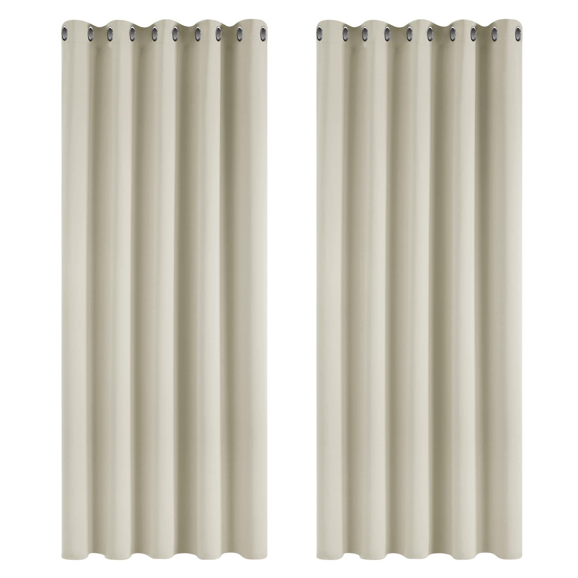 TK Cortinas Opacas de 2 Piezas para salón, Cortinas térmicas aislantes, frío y Calor para Dormitorio con Ojales Gris Claro