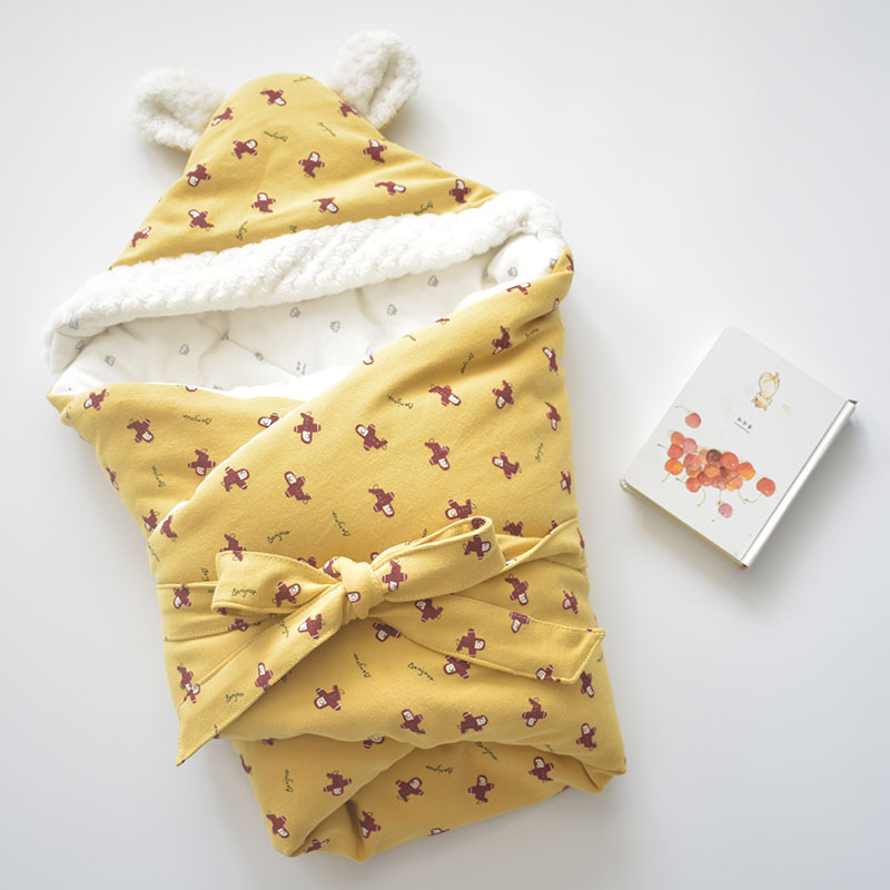 Manta para dormir para Bebe recién Nacido, envoltura de Capullo de bajo, 100% Algodón, ropa engrosada para nuevos nacidos de 0 a 12 meses