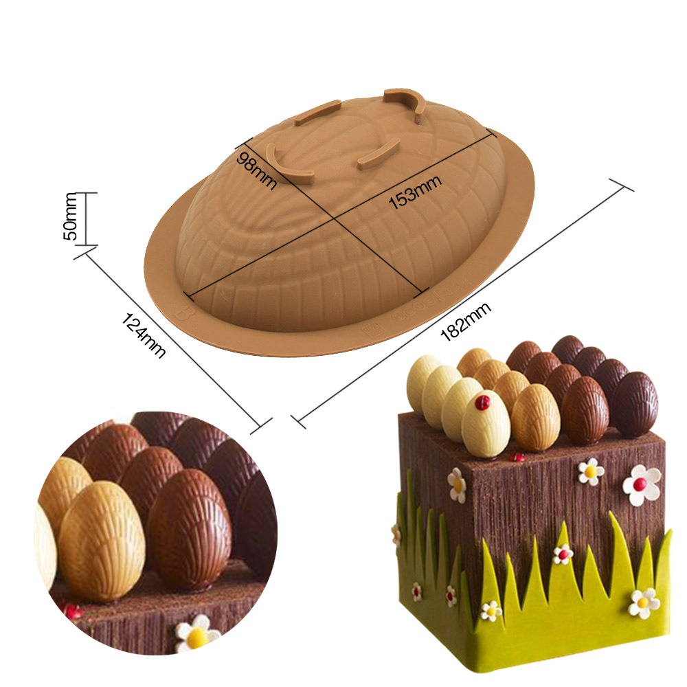 TK Nuevo Molde Grande de Silicona para Huevos de Pascua, Molde 3D de Chocolate con Diseño de Huevos de Dinosaurio, Molde para Hornear Pasteles Que se Rompe