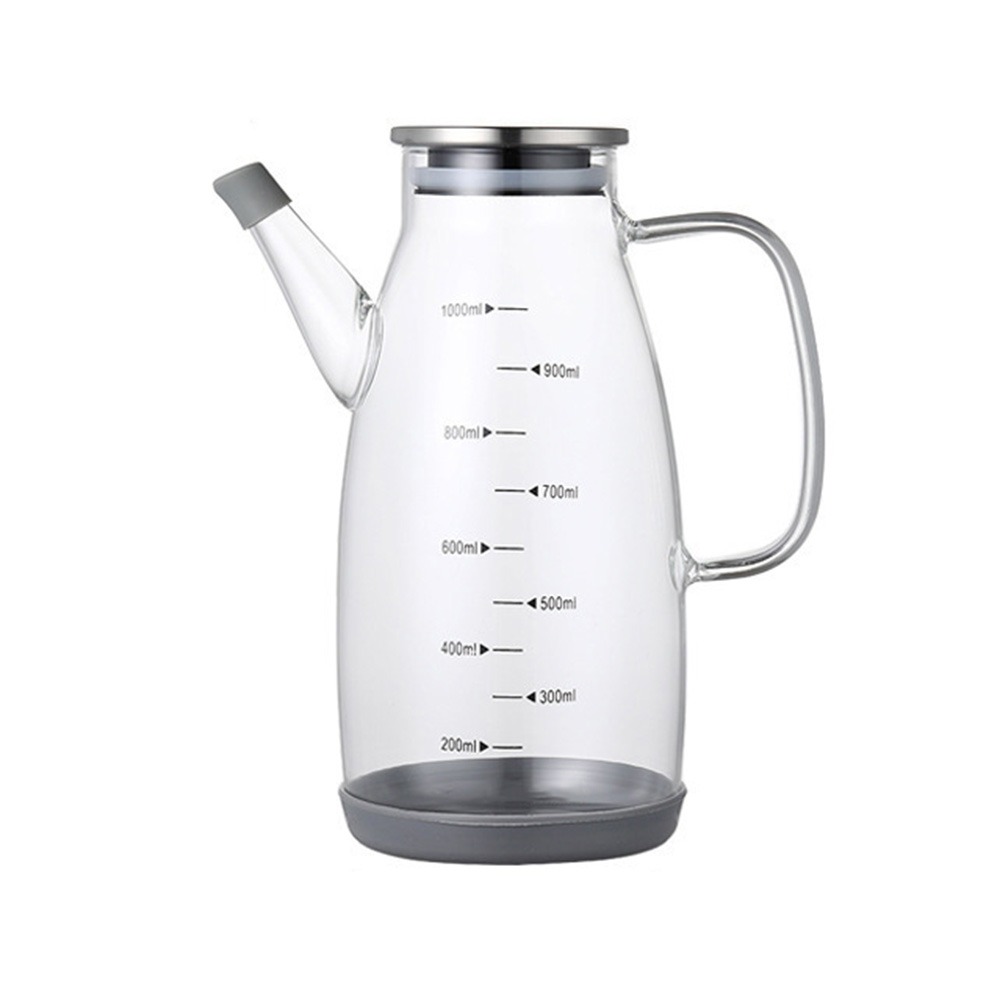 Botella de aceite de cocina de gran capacidad, Base de goma, dispensador de aceite de oliva a prueba de fugas, tapa de acero inoxidable recargable, jarra de vinagre para cocina