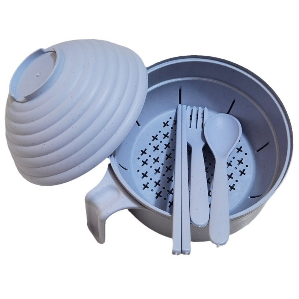 Cuenco de Ramen portáthil de gran capacidad para microolas con colador con ASA, juego de cuencos de Ramen con tapa, Cuenco de fideos
