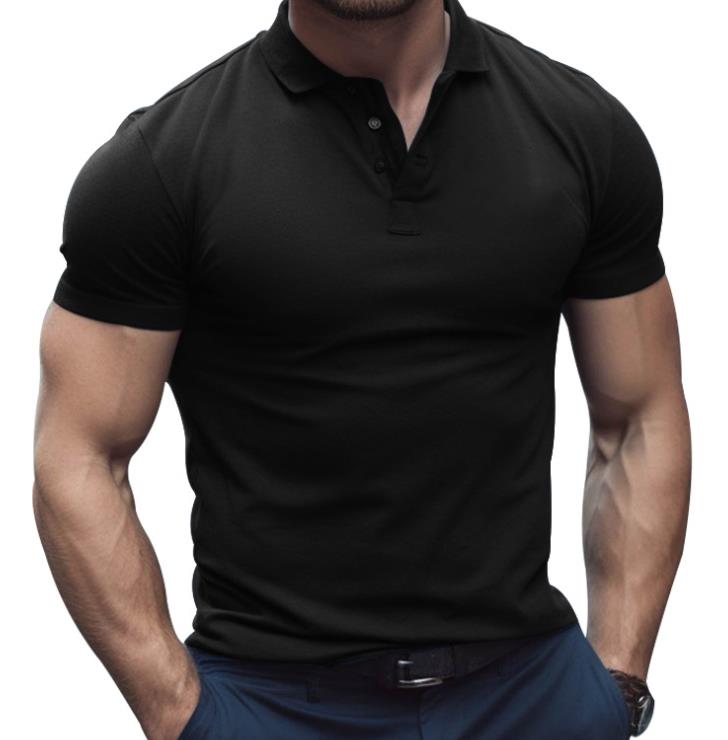 TK Polo de manga corta para hombre, camiseta informal con cuello Henley, talla grande, primavera, verano, Azul, Negro, RED2xl