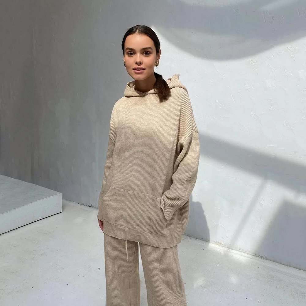 TK Conjunto de Sudadera con Capucha y Pantalones Deportivos para Mujer, Otoño Invierno, Buena Calidad, Cintura Elástica, Ropa Deportiva Informal