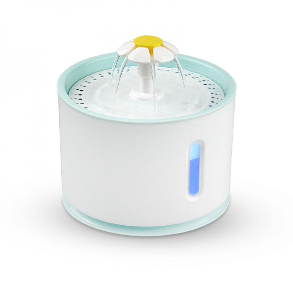 Fuente de agua para gatos de acero inoxidable, fuente automática de 81oz (2,4l) con luz LED e interruptor, para gatos y perros