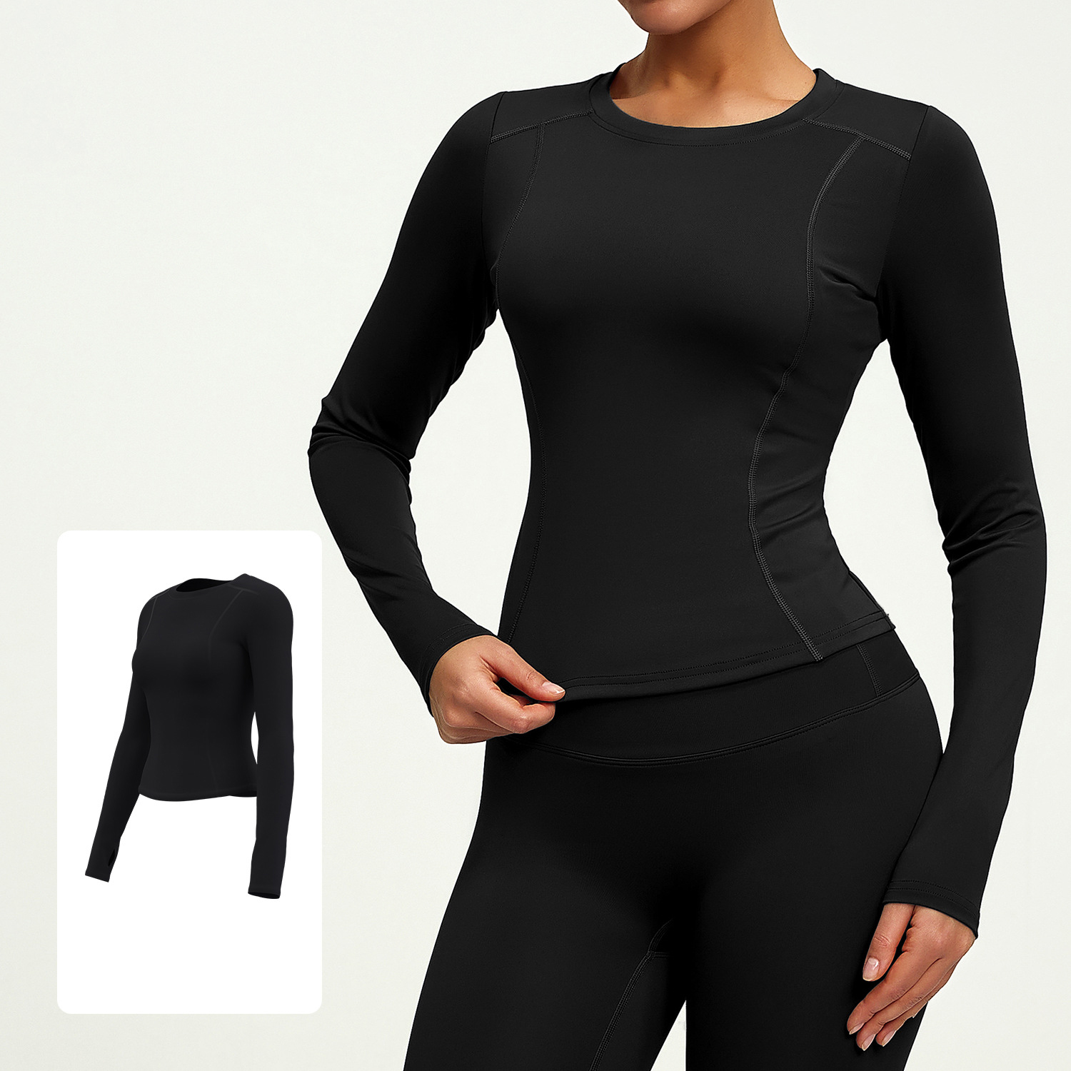 TK Camiseta Deportiva de Manga Larga Ajustada para Otoño, Ropa Deportiva para Mujer, Secado Rápido, para Yoga, Running