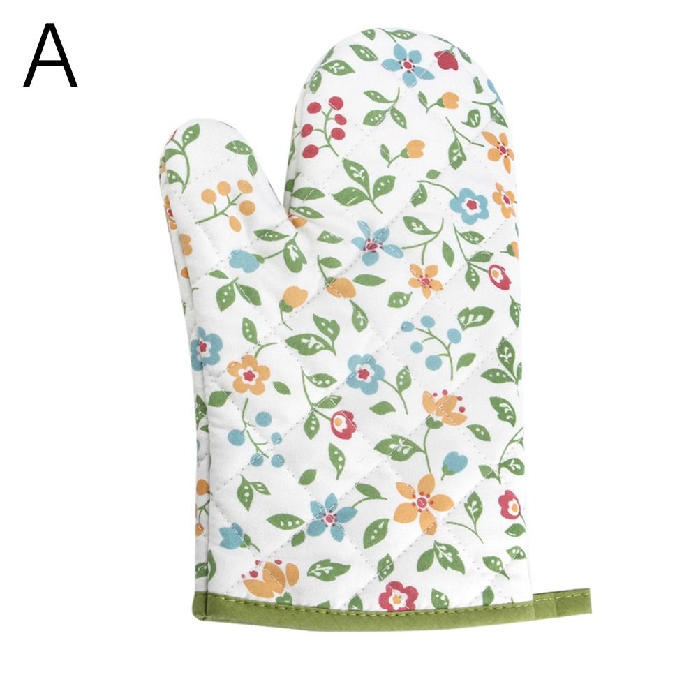 TK Guantes de algodón con estampado para horno, manoplas largas con patrón de gato, resistentes al calor, antideslizantes, para cocina, 1 unidad