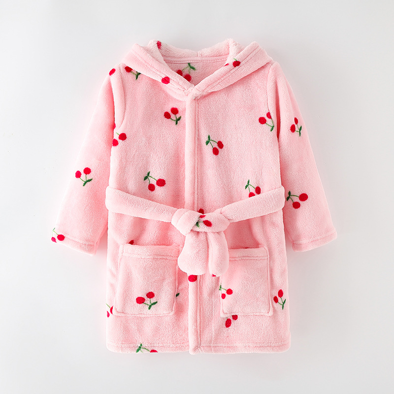Om Home Bata con estampado de dibujos animados, ropa de dormir para niños y niños, invierno y juguete