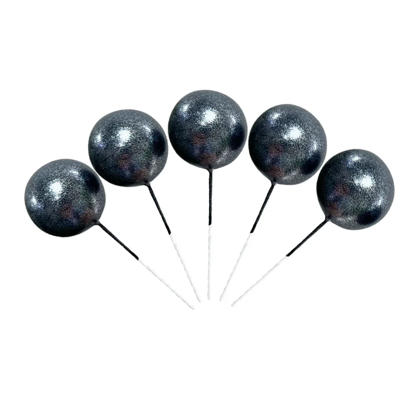 TK Bola de pigmentos nacarados para decoración de tartas, 5 piezas, bola nacarada para insertar magdalenas, postres, suministros de decoración para fiestas de boda