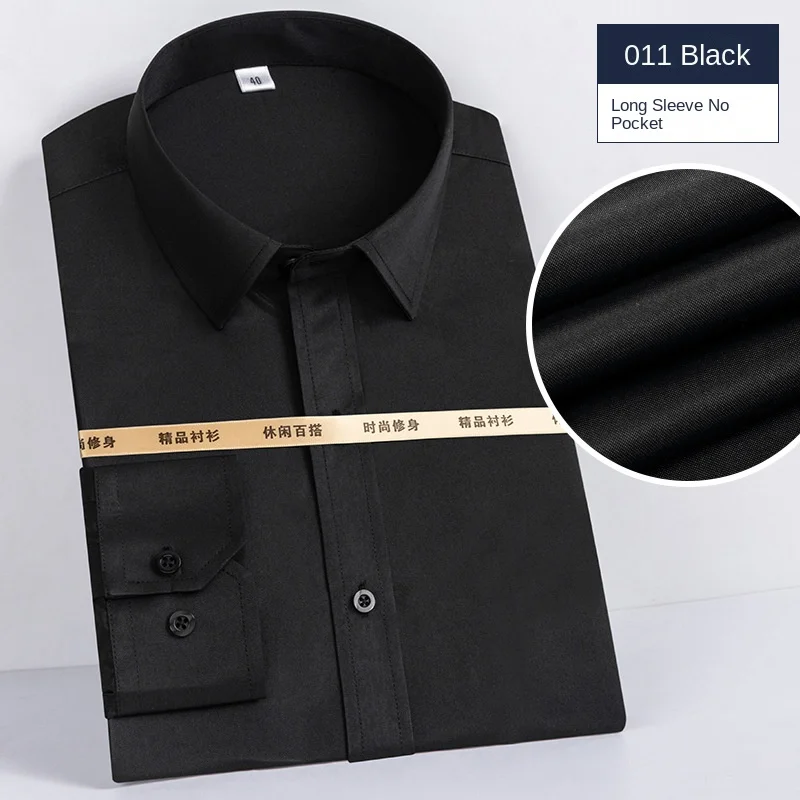 TK Camisa de Negocios Casual para Hombres Manga Larga Ajuste Delgado Sensación Premium Talla Grande