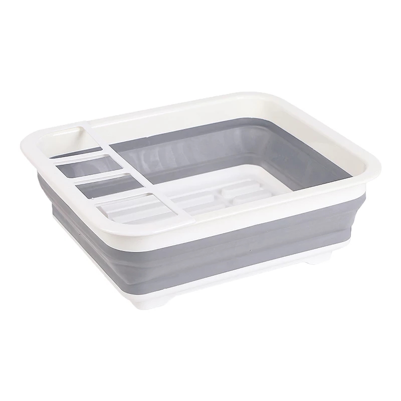 Estante Curado Platos Plegable Ahorrador Espacio Gris